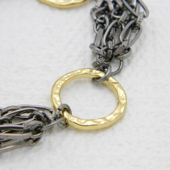 SS Gold Tone Geometric Abstract Bracelet - Picture 2 of 4